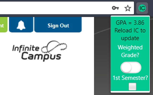 Infinite Campus GPA Screenshot